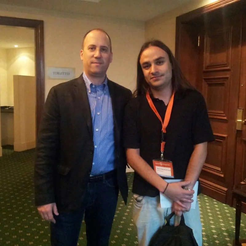 Marcio Maciel with Yoav Kutner, Magento co-founder and CTO, at Meet Magento BR 2013